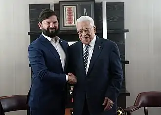 El Presidente sostiene reunión bilateral con el Presidente del Estado de Palestina, Mahmud Abás, Nueva York, Estados Unidos, el día 23 de septiembre de 2024.