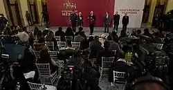 López Obrador en su primera mañanera, 3 de diciembre de 2018.