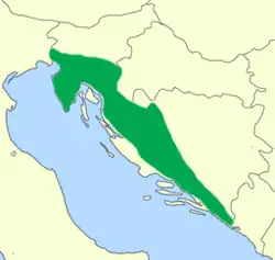 Distribución en verde.