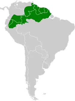 Distribución del trompetero aligrís