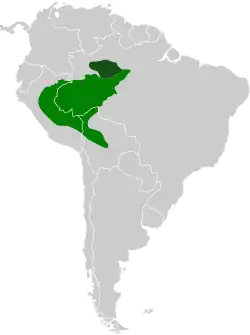 Distribución del trompetero aliblanco
