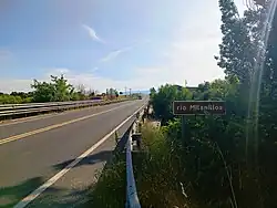 Río Milanillos en su intersección con la N-603 en Ortigosa del Monte