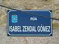 Placa de la Calle Isabel Zendal Gómez.