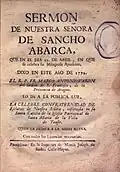 Sermón dedicado a la Virgen de Sancho Abarca venerada en Tauste (1772)