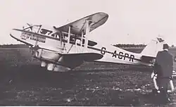 De Havilland DH.89 Dragon Rapide (G-ACPR) de Railway Air Services en el aeropuerto de Mánchester (1938)
