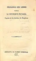 Estudio histórico escrito por Yanguas y Miranda, quien en esta ocasión oculta su nombre (1837)