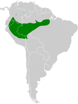 Distribución geográfica de la tangara enmascarada.