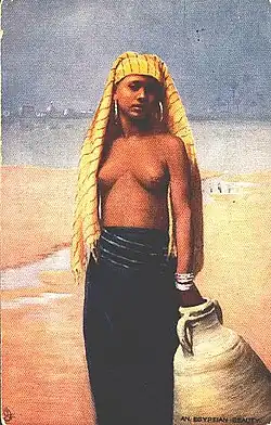 Raphael Tuck & Sons, "Belleza egipcia"; años 1900.