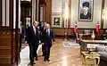 La oficina de trabajo del presidente Erdogan, ubicada en el complejo presidencial.