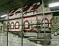 Reconstrucción del vuelo 182 de Air India en un hangar.