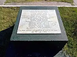 Recordatorio a las víctimas de la tragedia de Cromañón oriundas de Florencio Varela junto al altar de la Virgen de Luján.