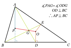 3. Las rectas DO y AP son paralelas. Por tanto AP es la altura del triángulo.