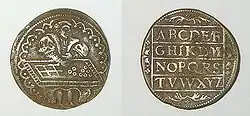 Núremberg, circa 1553, cambio de moneda, Ø 28 mm.