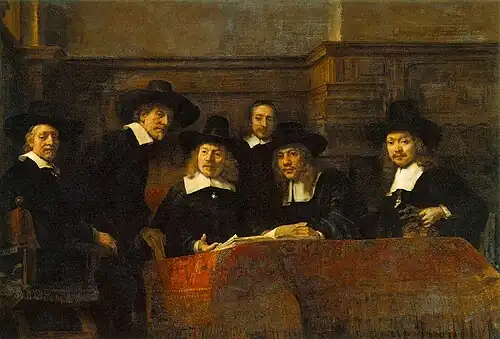 Rembrandt, Los síndicos de los pañeros, 1662