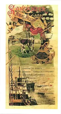 Cartel de Ferias y Fiestas de Santander 1896, por Mariano Pedrero