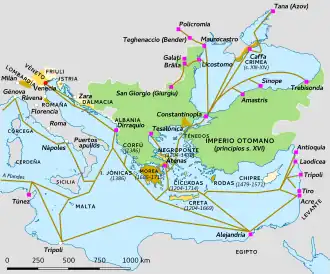 Territorios de la República de Venecia en los siglos XV y XVI.