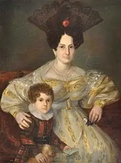 Lorenzo Fiorini. Retrato de A. D. Ugarte y su hijo, c. 1830–1834.
