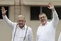 El presidente Andrés Manuel López Obrador y el presidente Bernardo Arévalo en Chiapas; 2024.