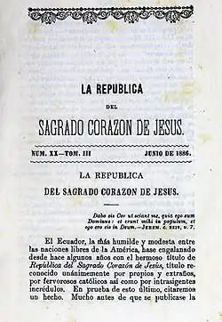 Revista "La República del Sagrado Corazón de Jesús" impulsada por Julio Matovelle después de la consagración de Ecuador.