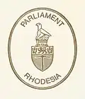 Logotipo utilizado por el Parlamento de Rhodesia.