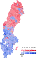Mapa de resultados por área de votación por bloques