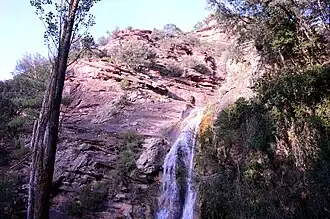 Paisaje fluvial en el paraje Los Amanaderos de Riodeva (Teruel), detalle de la «Cascada de las Ninfas» (2017).