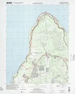 Mapa de Punta Ritidian, en Guam