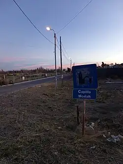 Calle Moriah, que llega a la capilla.