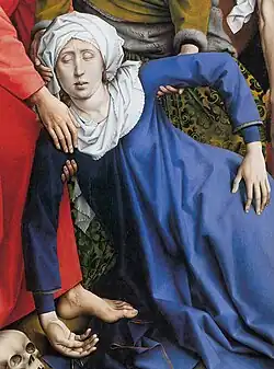 Detalle del Descendimiento de la cruz (Roger van der Weyden).