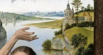 Detalle del paisaje detrás de Jesús.