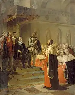 Cuadro al óleo en el que se representa una Asembla de notables