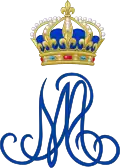 Monograma de la reina María Amelia de Borbón-Dos Sicilias, consorte de Luis Felipe I.