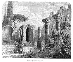 Grabado del siglo XIX que representa las ruinas de la Inconclusa