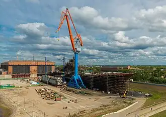 Almirante Najímov en proceso de modernización, año 2016.