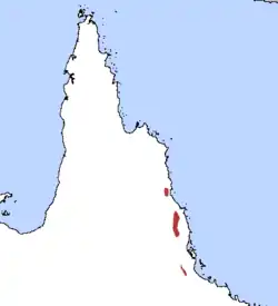 Mapa de distribución de Antechinus adustus