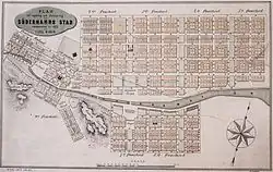 Plan de ordenación de la ciudad de Söderhamn de 1876, ejecutado parcialmente