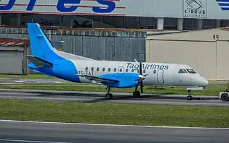 Saab 340 en el Aeropuerto Internacional La Aurora