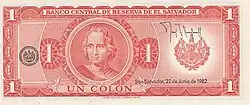 Anverso de Billete de un Colón de 1980