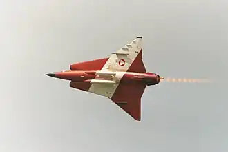 Saab 35 Draken, avión con ala en doble delta.