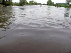 El río en Leissling, cerca de Weissenfels (Alemania).