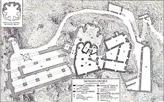 Planta del complejo (de un diseño de Alfredo d'Andrade)