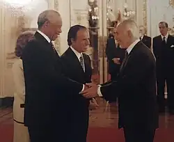Nelson Mandela, Víctor Ramos y Carlos Menem