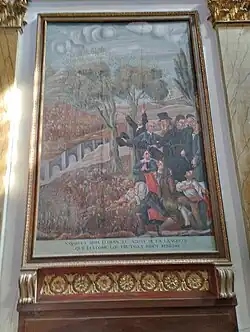 Pintura mural con el tema de la plaga de langosta