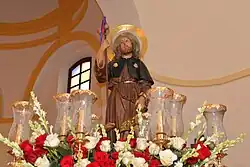 San Roque en su trono procesional.