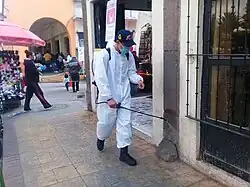 Sanitización de espacios públicos de Actopan.