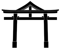 Sannō torii – un myōjin torii con un frontón sobre el kasagi