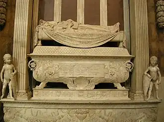 Monumento funerario de Carlo Marsuppini (1453-1455) en la Santa Croce, obra de Desiderio da Settignano