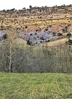 Ladera erosionada en depósitos triásicos