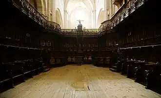 Sillería del coro de la Catedral de Santo Domingo de la Calzada, de Guillén de Holanda, Andrés de Nájera (relacionado con Simón de Colonia, fue maestre de esta sillería en 1521-1526) y Natuera Borgoñón.[18]​