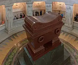 El sarcófago de Napoleón Bonaparte.